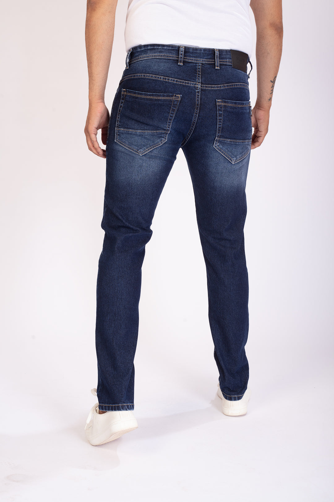 Mid Blue Stretch Slim Fit Denim Jeans For Men