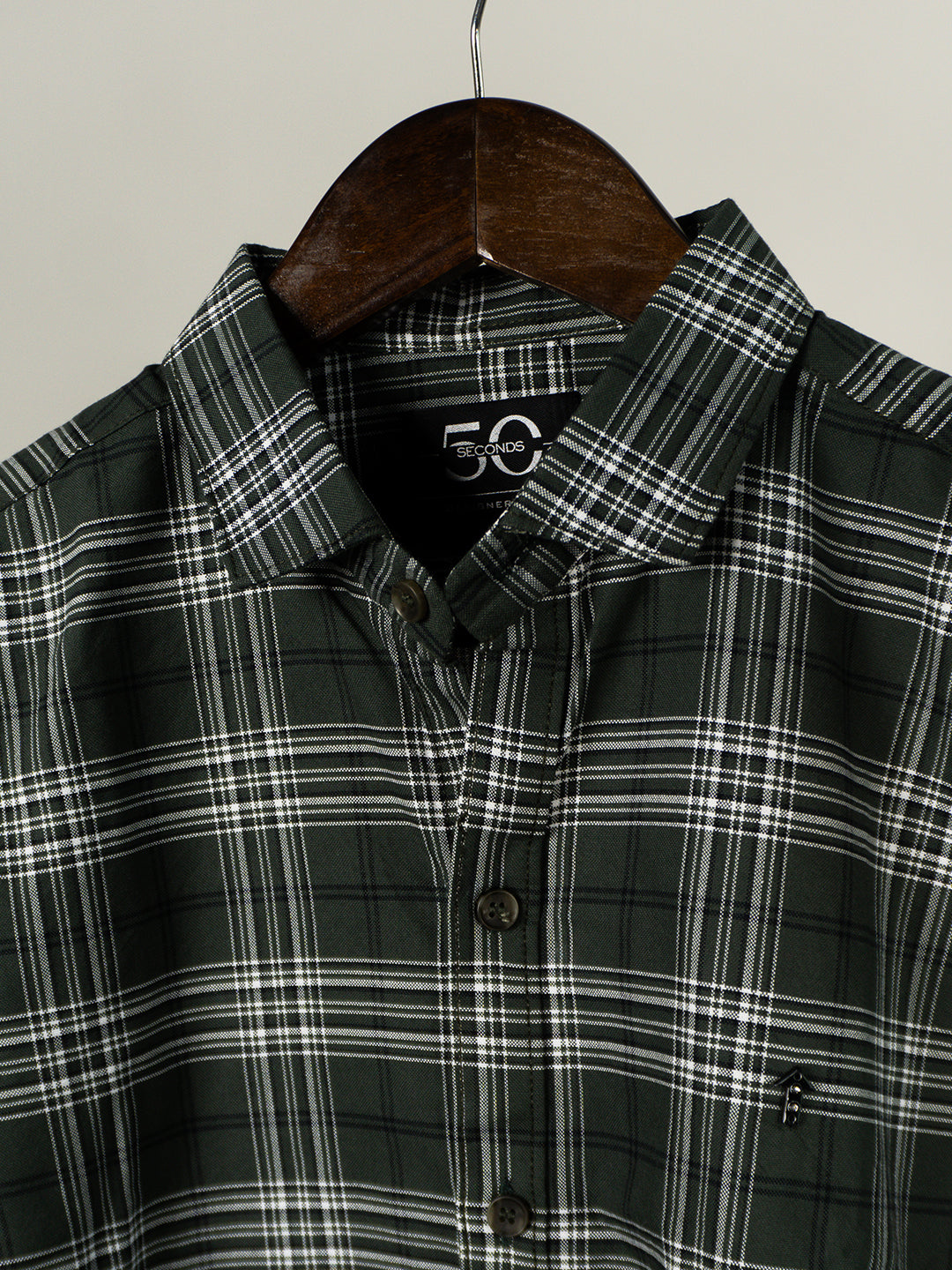 Casual Green Check Full Sleeve Shirt