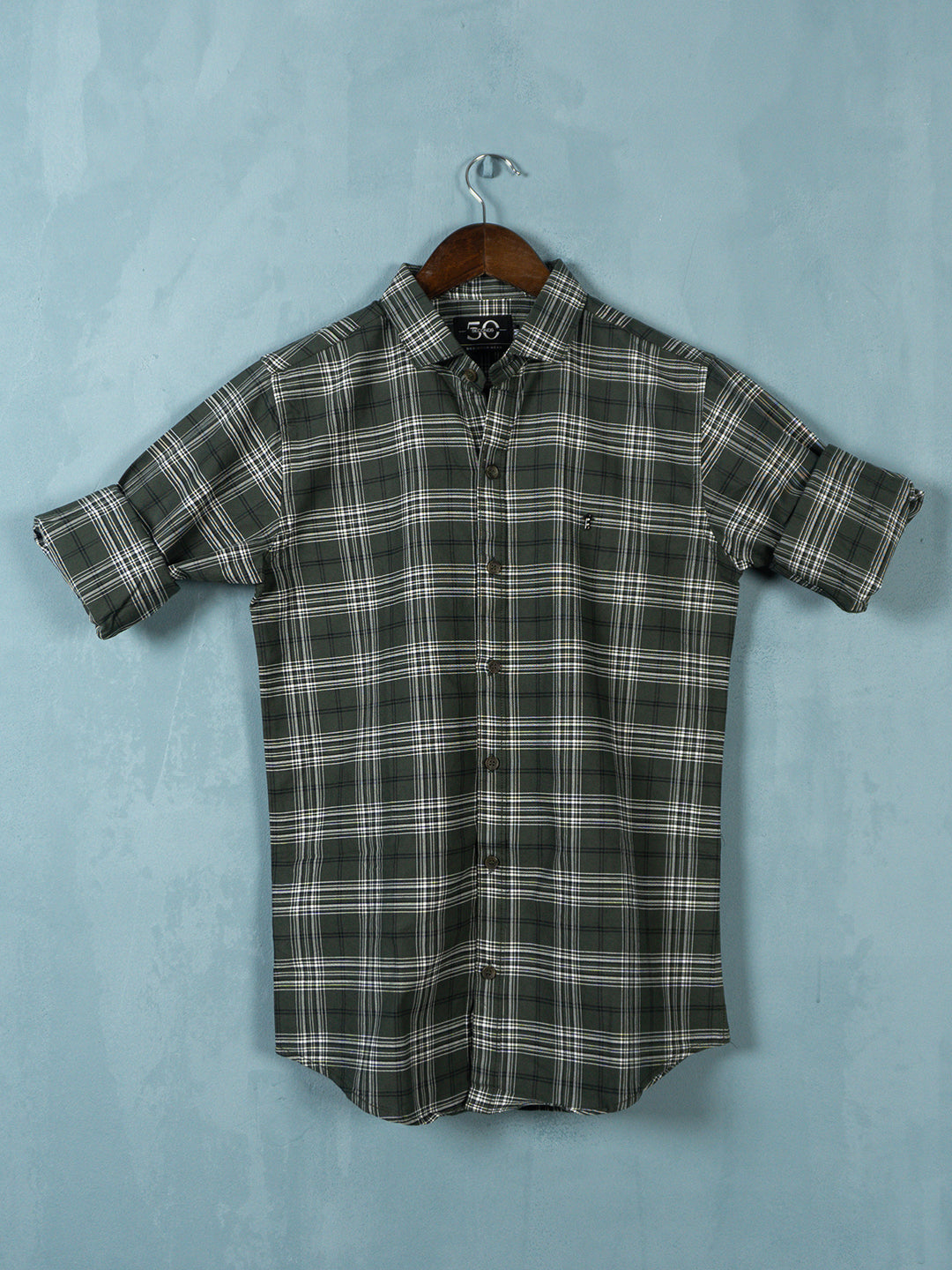 Casual Green Check Full Sleeve Shirt