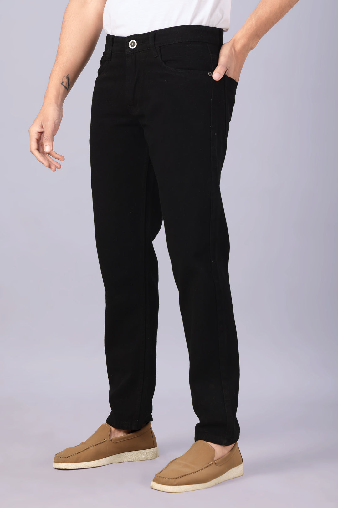 Black Relax Fit Jeans For Men