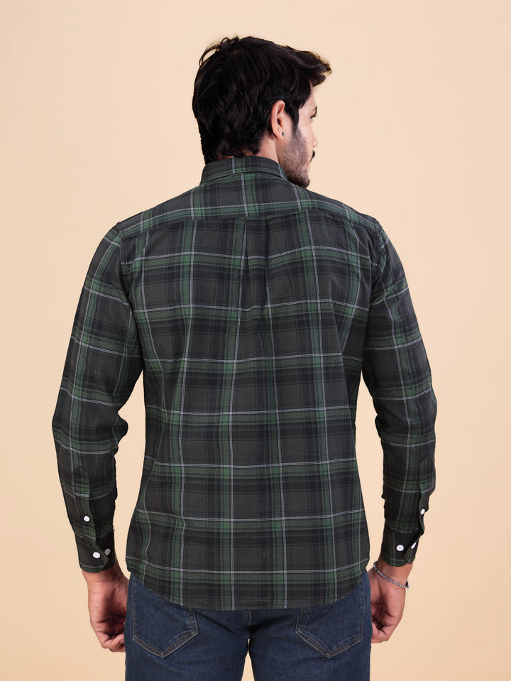 Casual Green Check Full Sleeve Shirt