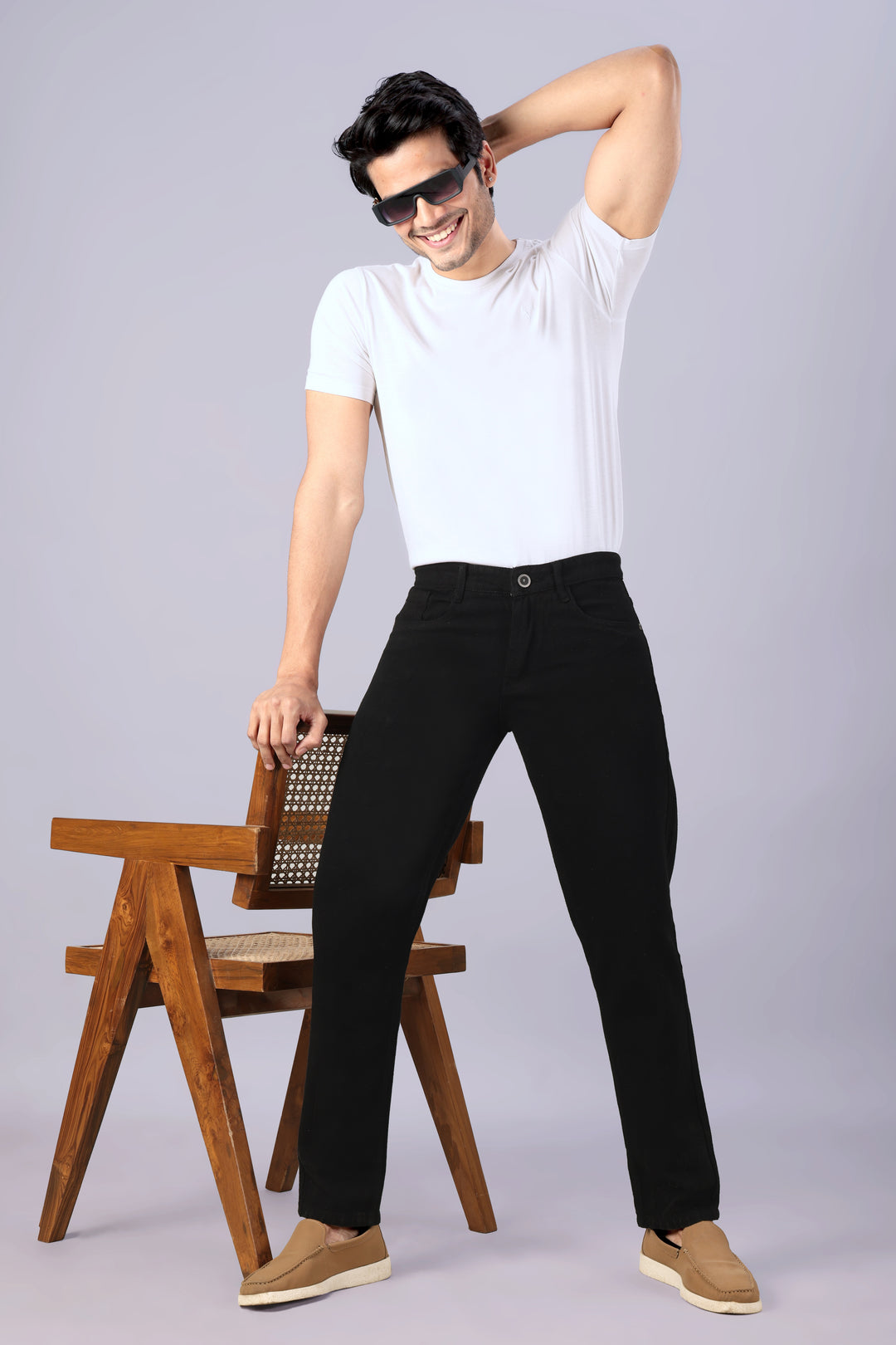 Black Relax Fit Jeans For Men