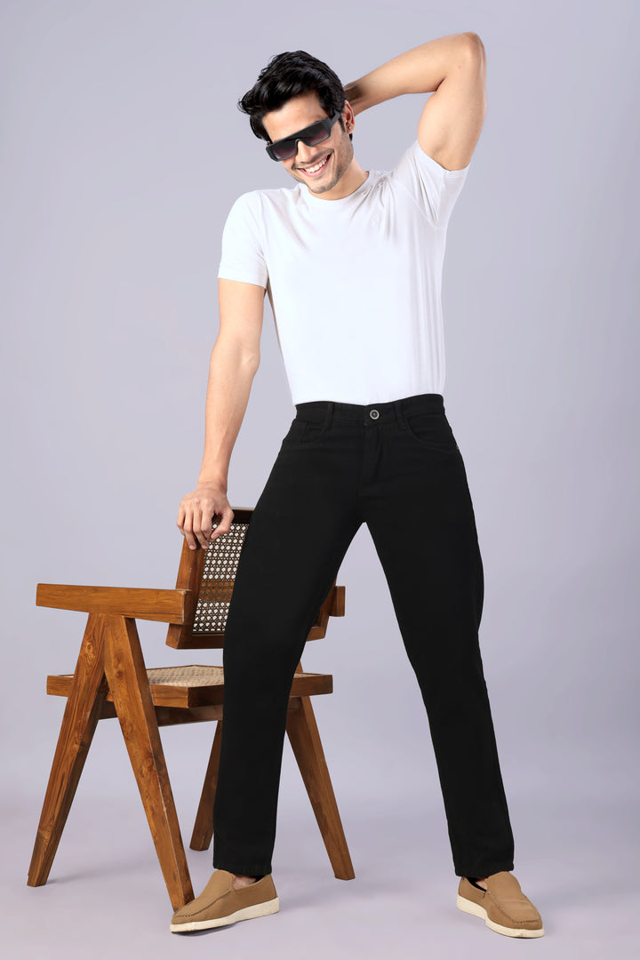 Black Relax Fit Jeans For Men