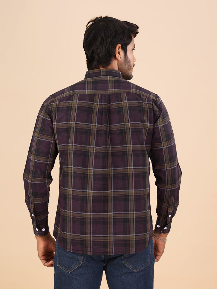 Brown Check Full Sleeve Shirt