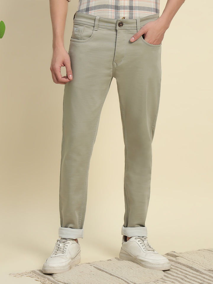 Beige Cotton Jeans