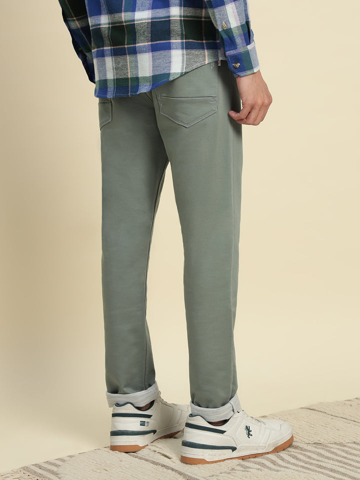 Sea Green Cotton Jeans