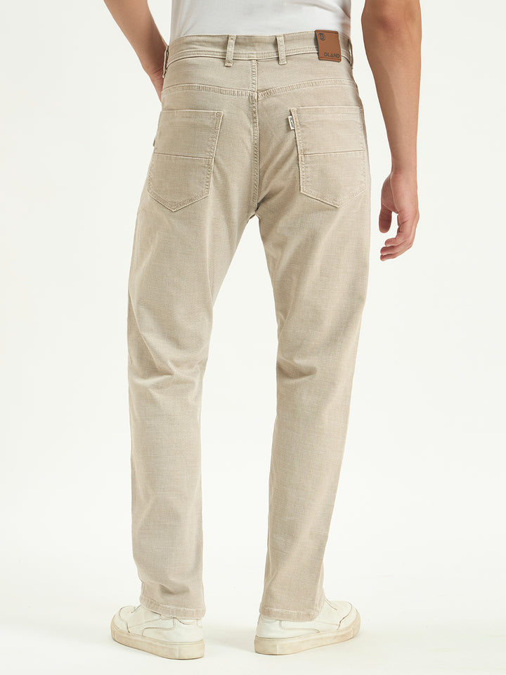 No Fade Beige Denim Relax Fit Jeans | Dland