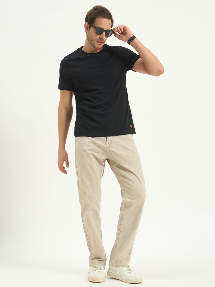 No Fade Beige Denim Relax Fit Jeans | Dland