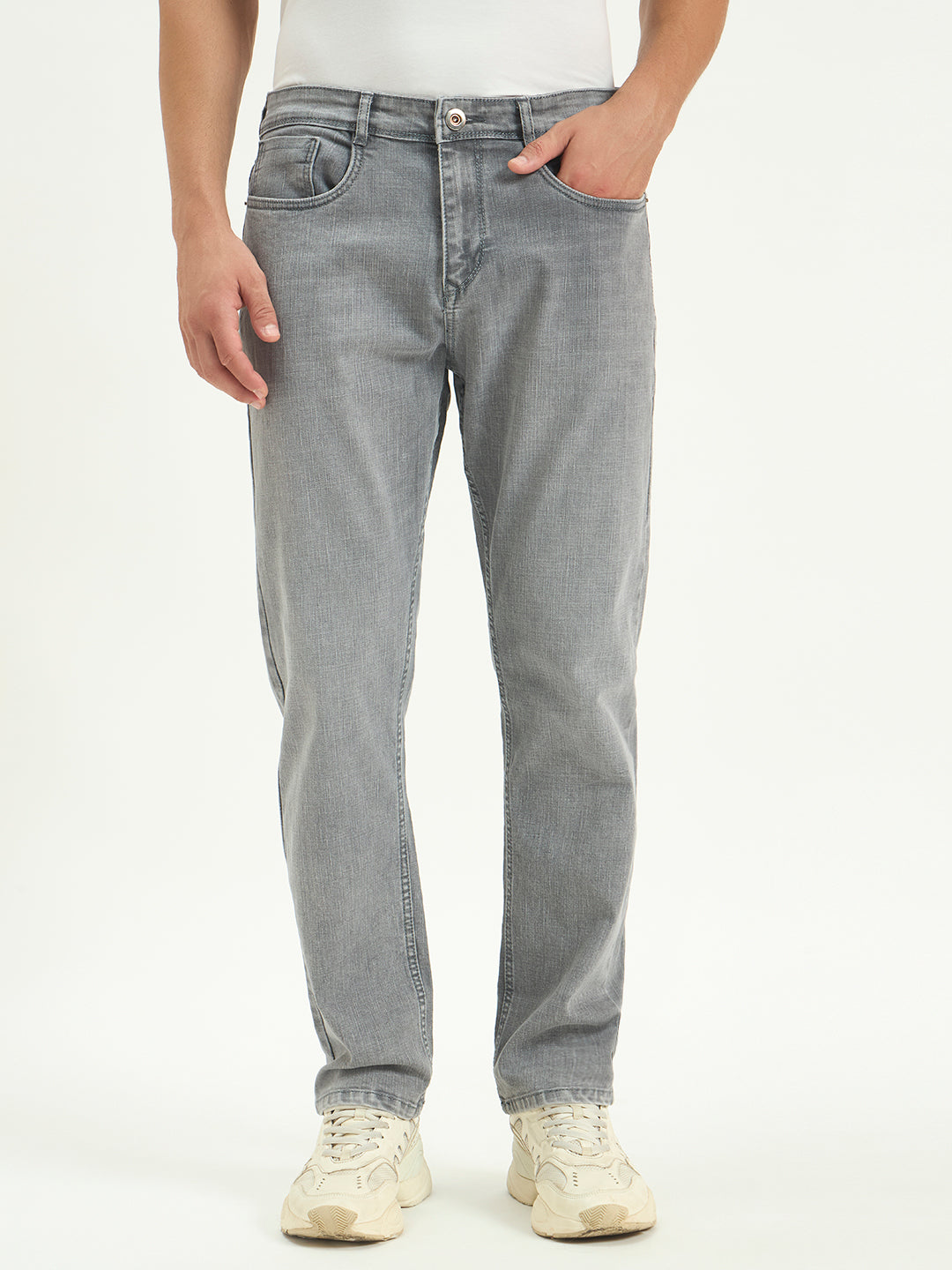 Light Grey Relax Fit Jeans for Men | Dland