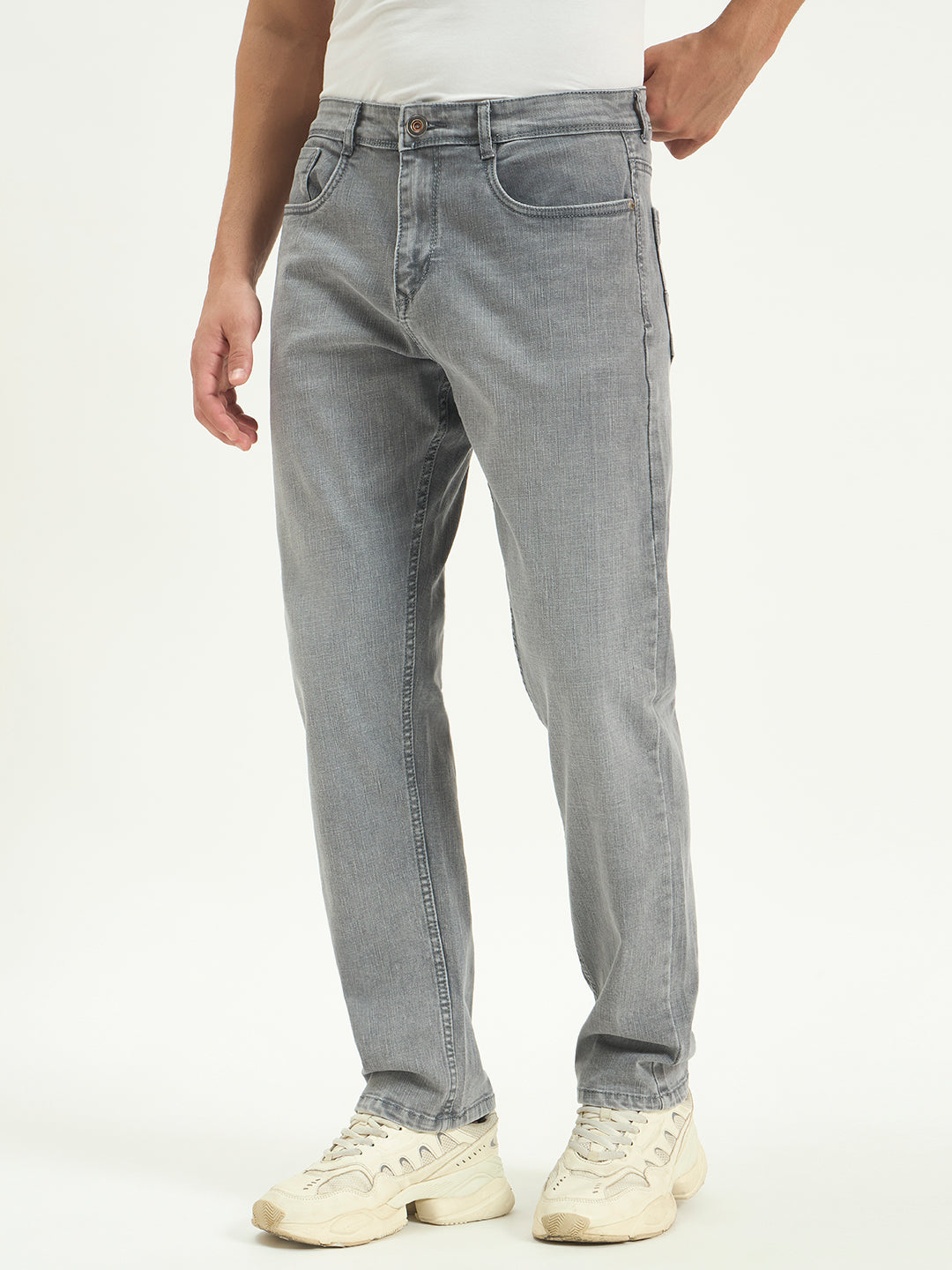 Light Grey Relax Fit Jeans for Men | Dland