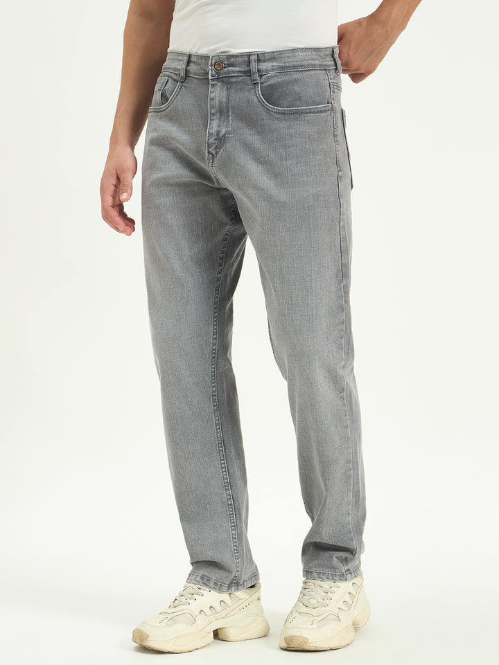 Light Grey Relax Fit Jeans for Men | Dland