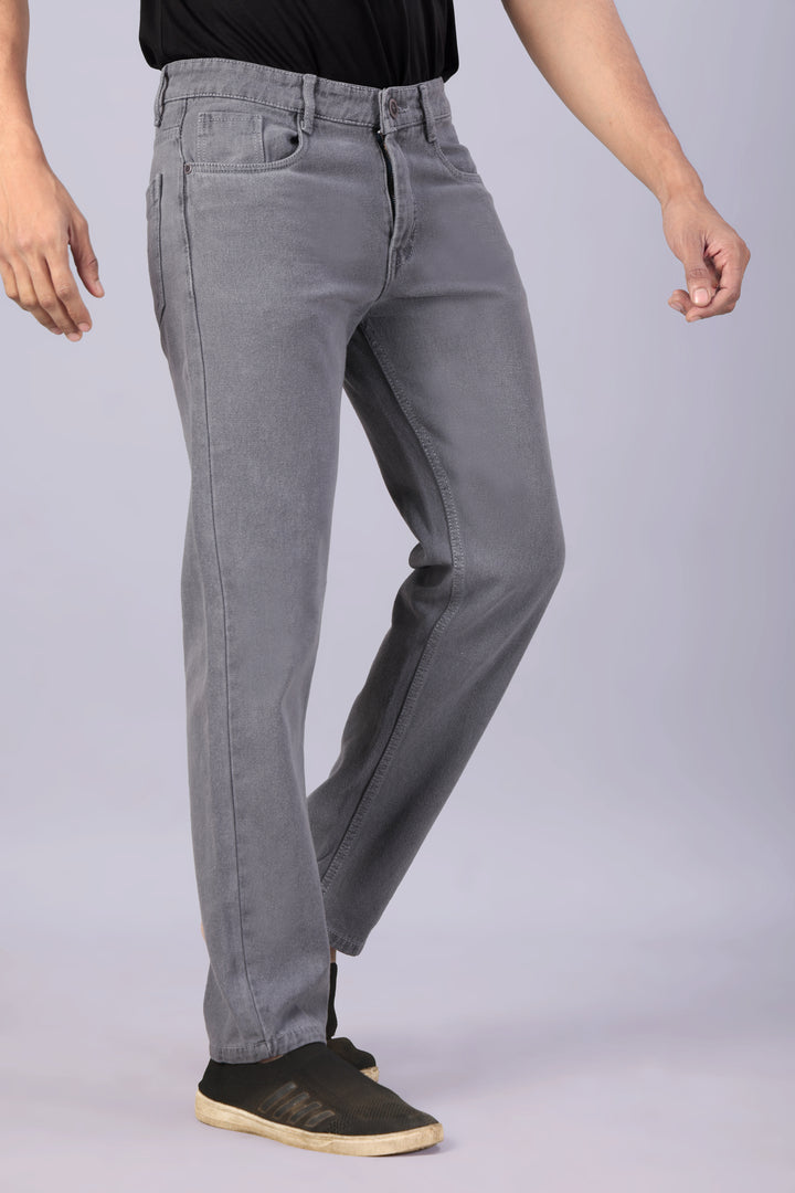 Grey Relax Fit Jeans For Men