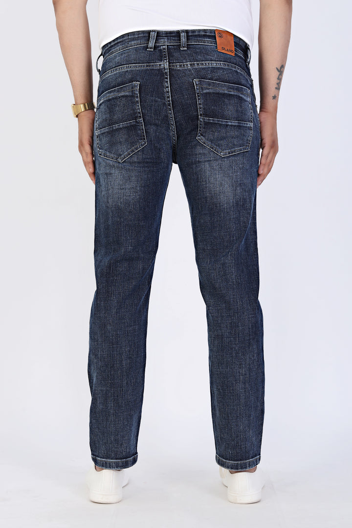 Vintage Blue Tailored Fit Denim Jeans For Men