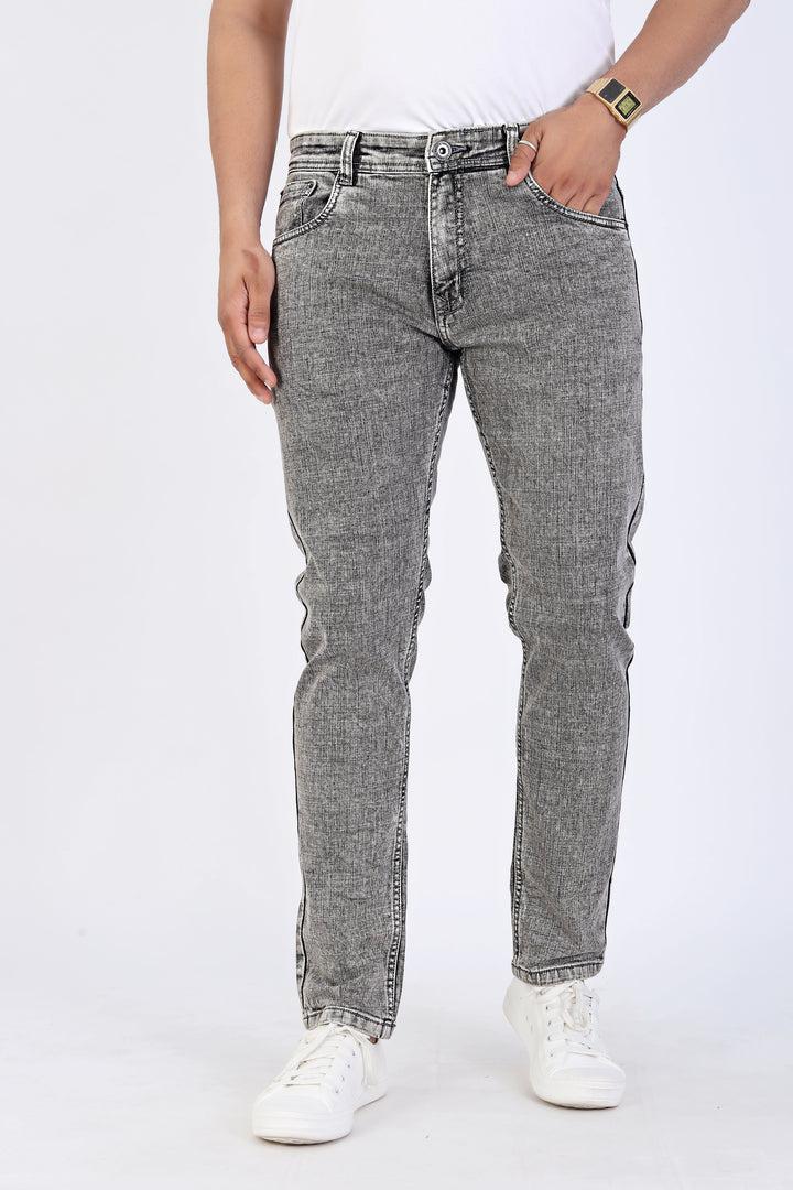 Acid Wash Grey Slim Fit Denim Jeans