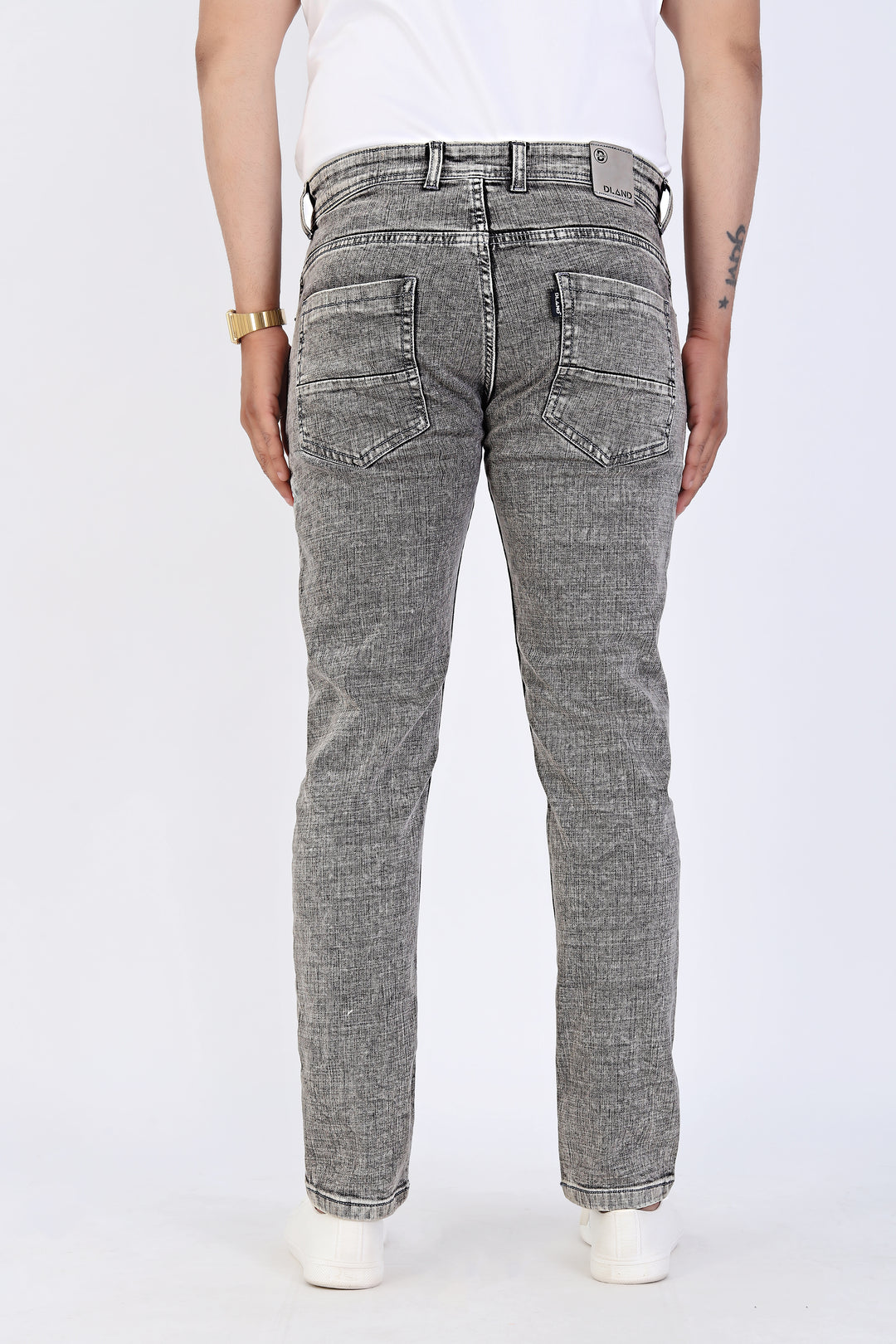 Acid Wash Grey Slim Fit Denim Jeans