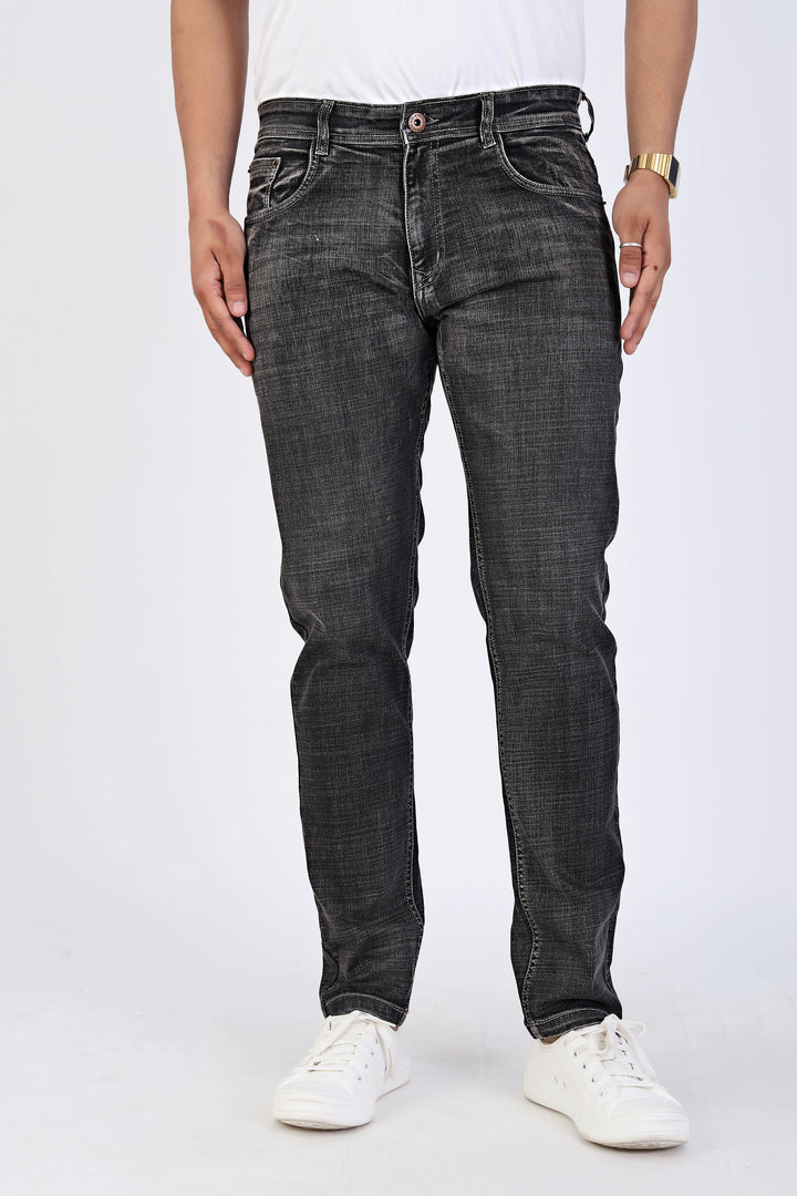 Mineral Wash Grey Black Slim Fit Denim Jeans