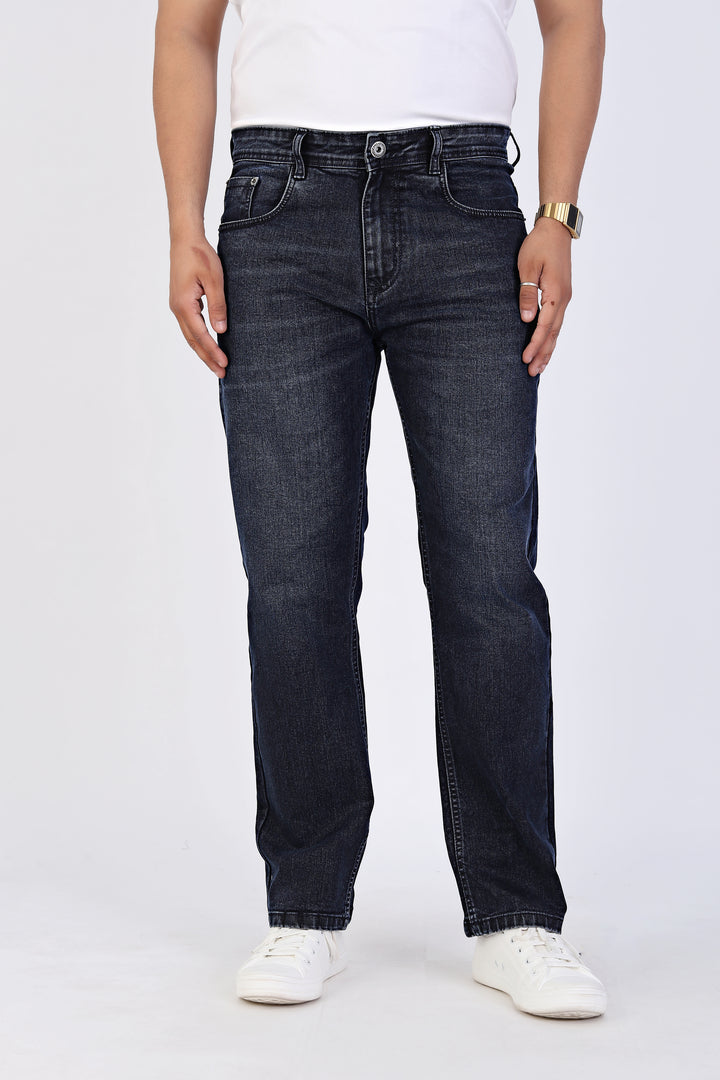 Urban Steel Blue Straight Fit Denim Jeans For Men
