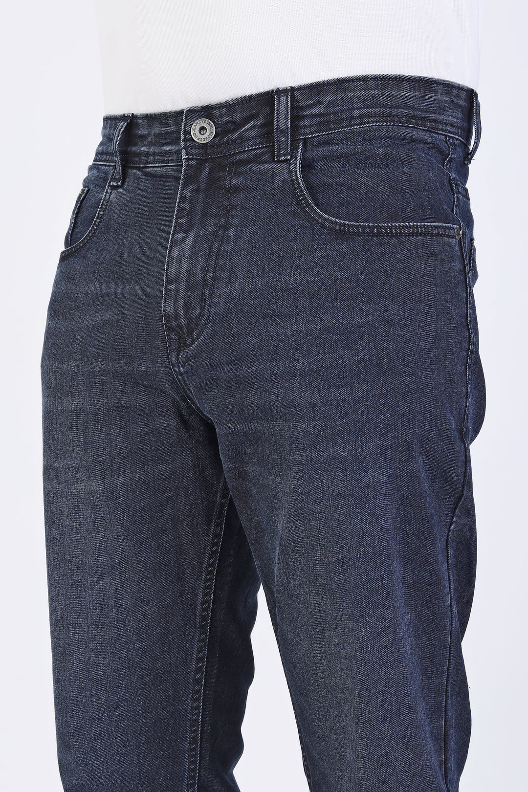 Urban Steel Blue Straight Fit Denim Jeans For Men