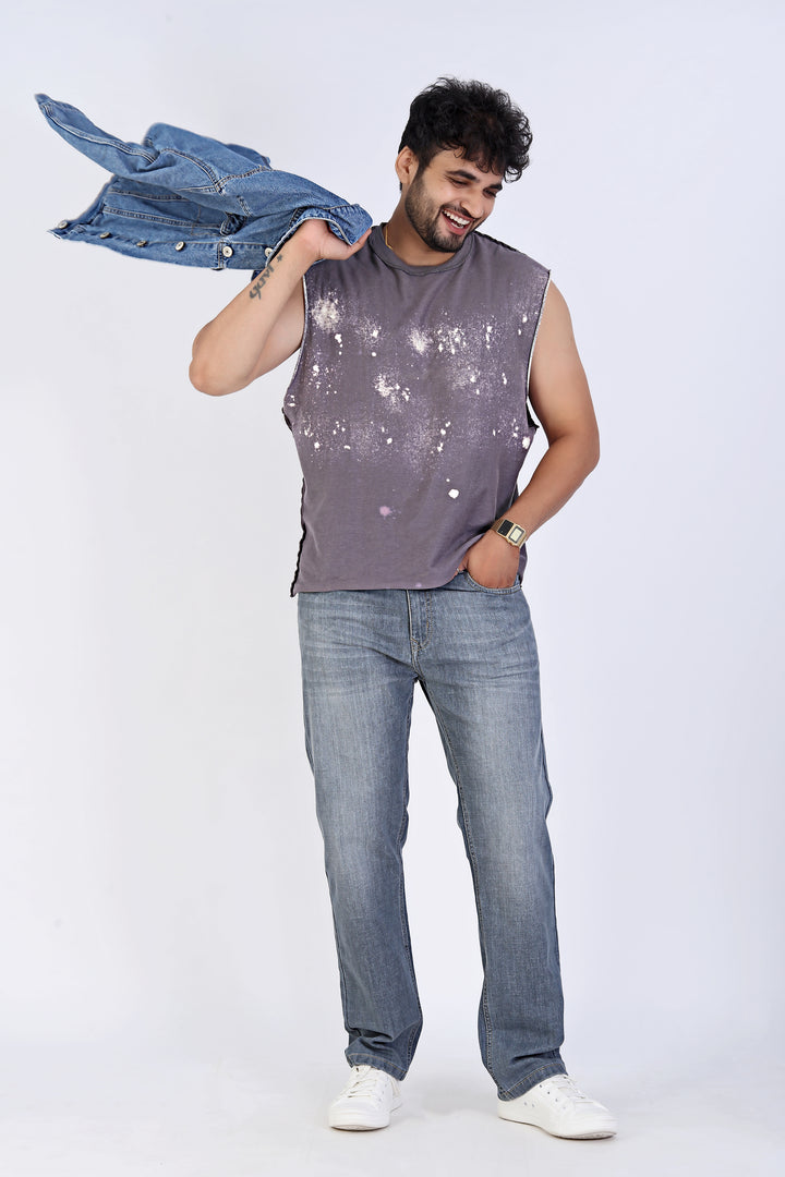 Classic Mid Wash Straight Fit Denim Jeans For Men