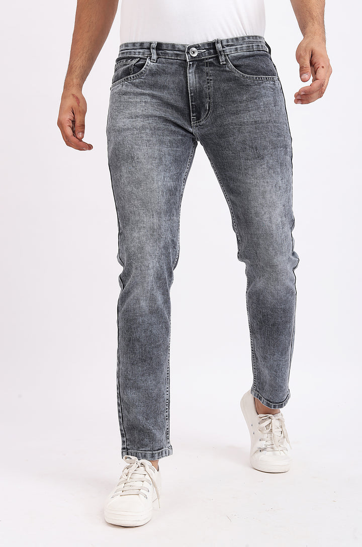 Smoke Grey Slim Fit Denim Jeans For Men