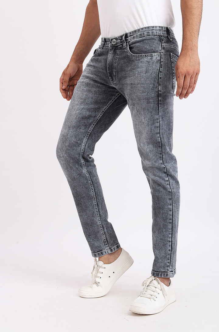 Smoke Grey Slim Fit Denim Jeans For Men