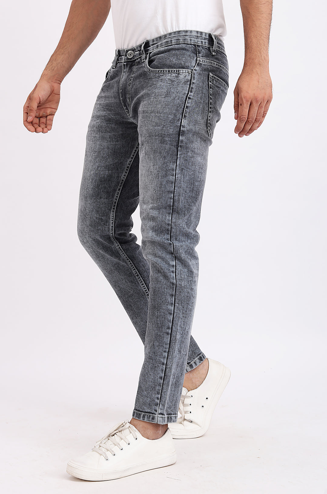 Smoke Grey Slim Fit Denim Jeans For Men