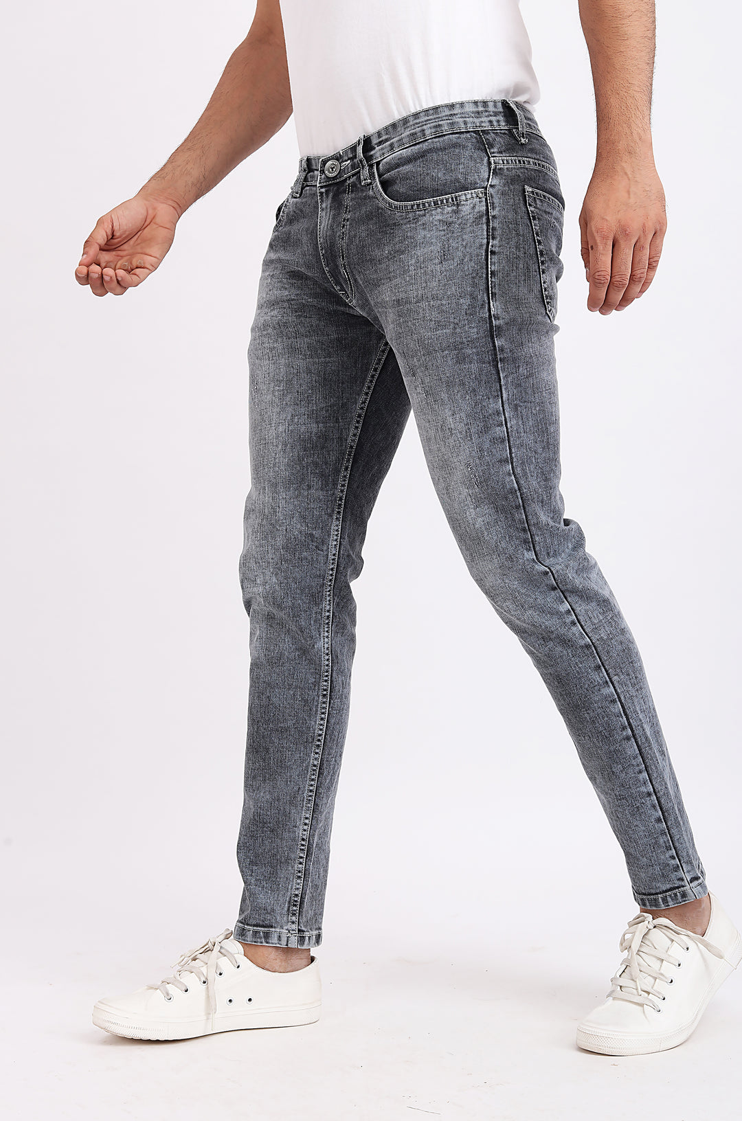 Smoke Grey Slim Fit Denim Jeans For Men