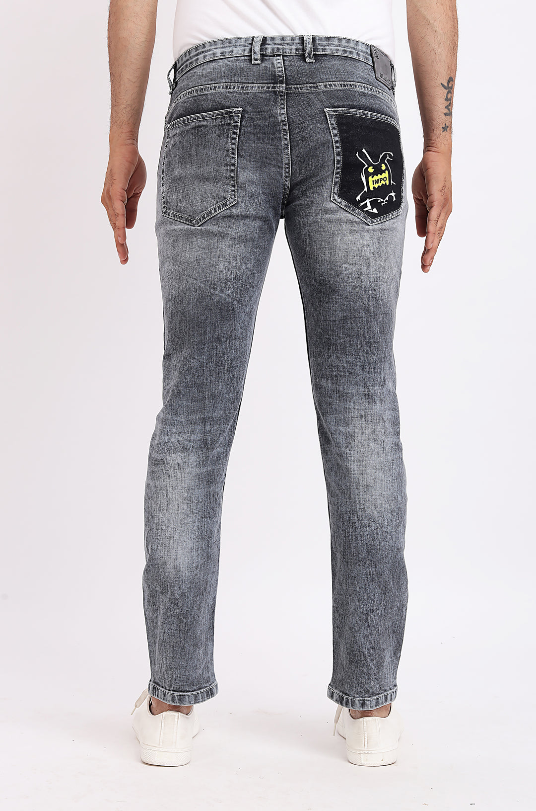 Smoke Grey Slim Fit Denim Jeans For Men