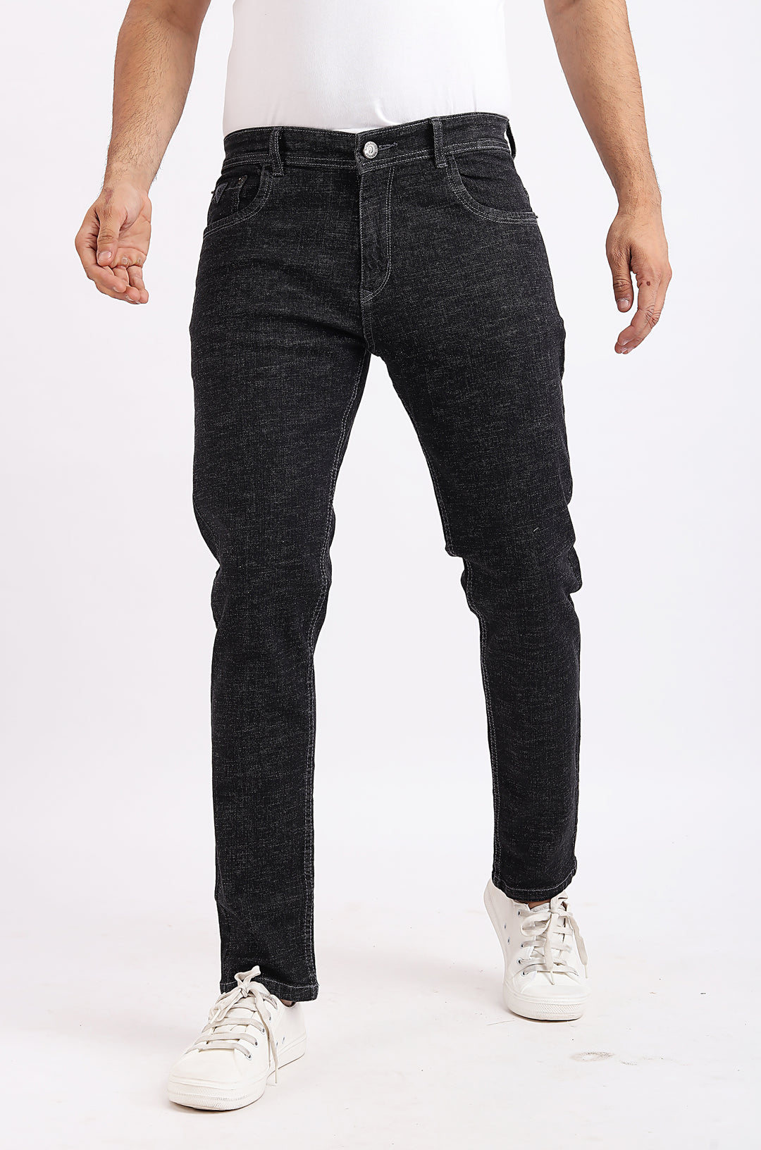 Raw Wash Stretch Slim Fit Denim Jeans For Men