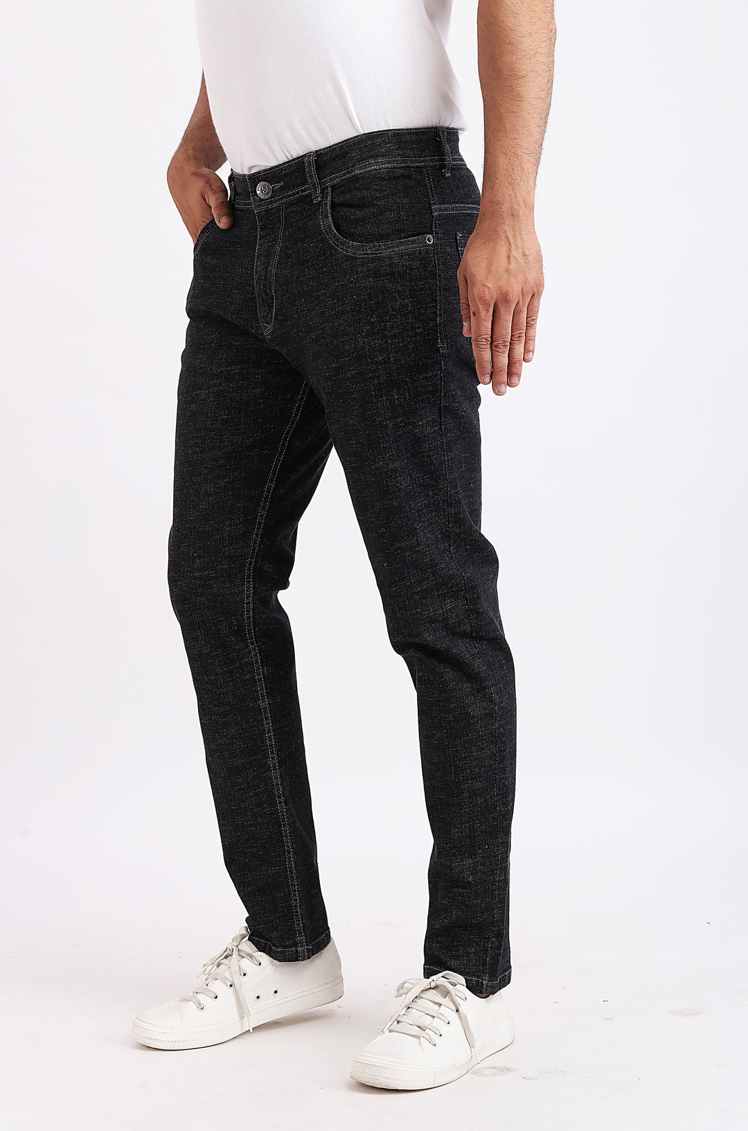 Raw Wash Stretch Slim Fit Denim Jeans For Men