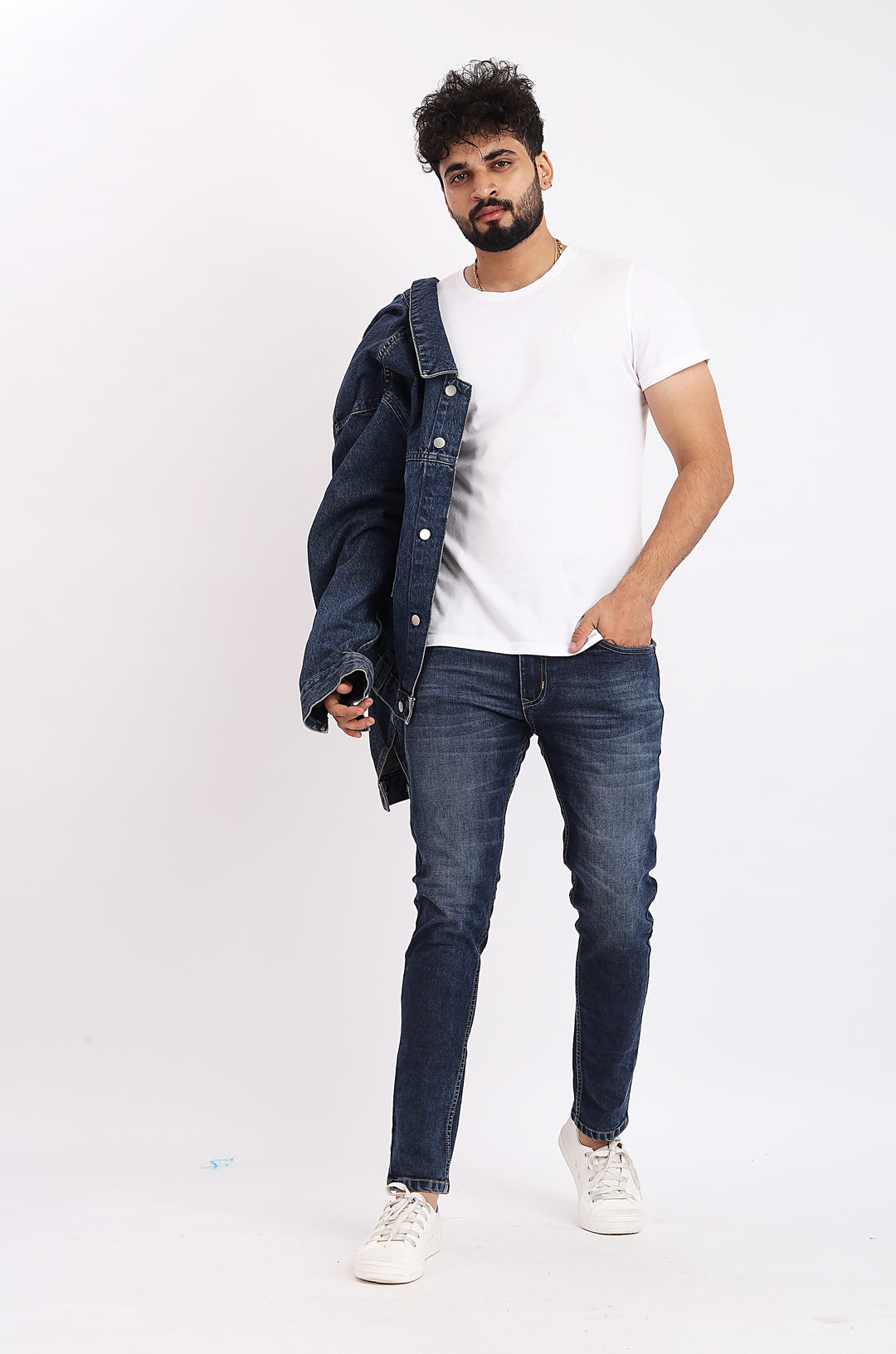 Indigo Dye Blue Denim Jeans For Men