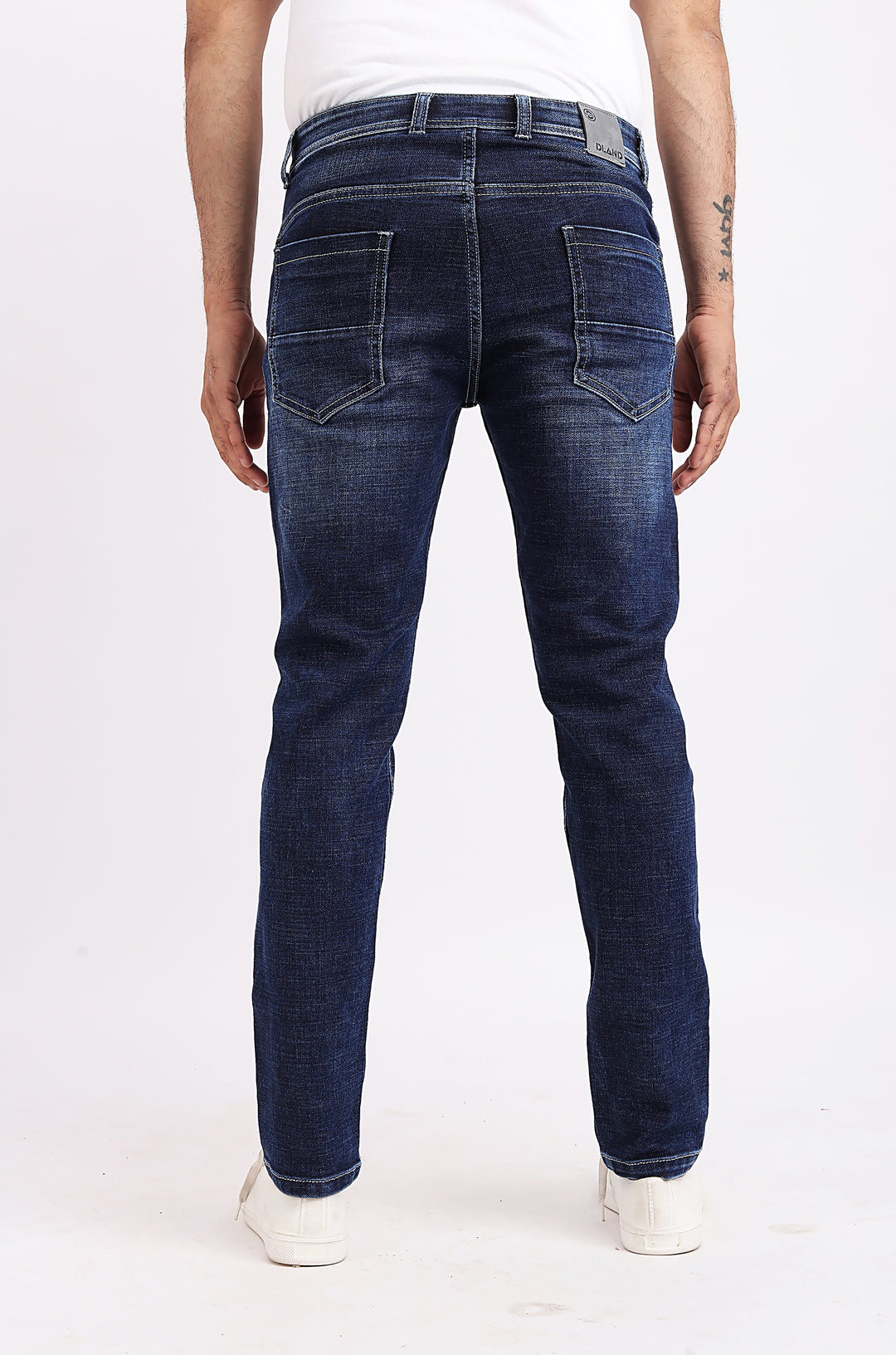 Raddit Sea blue Knitted Denim Jeans For Men