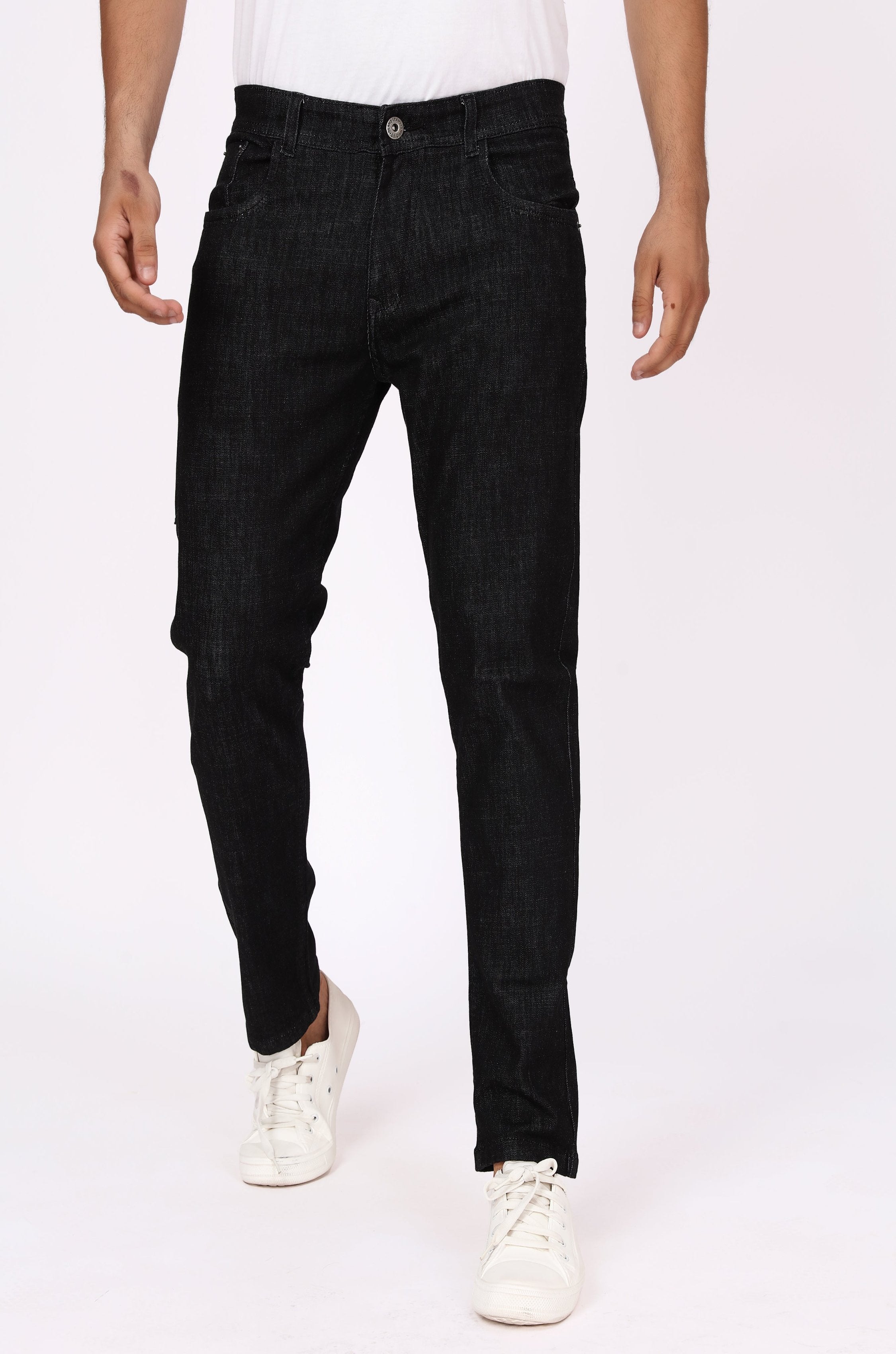 【BLACK】Denim trousers Zack Charcoal Black Denim Jeans For Men – D Land