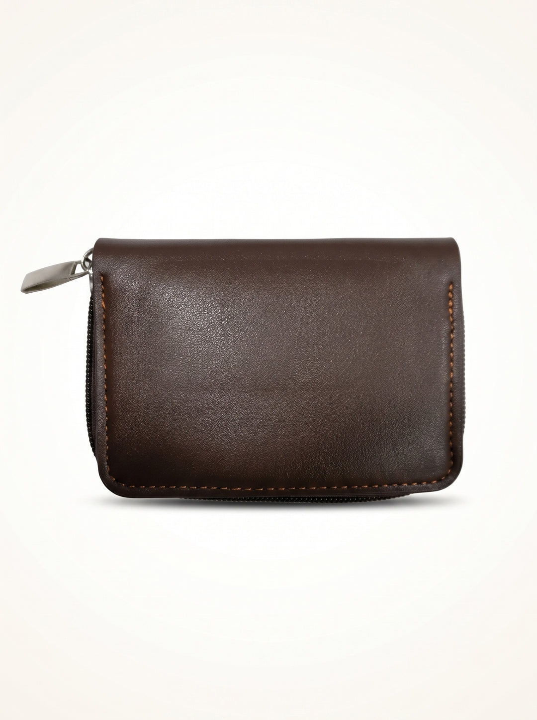Coffee Brown Premium Tan Zip-Around Accordion Card Wallet | Secure & Compact