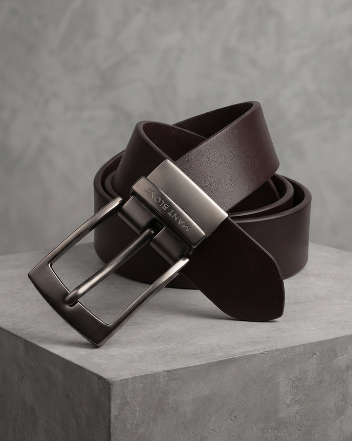 Premium Smooth Leather Dress Belt – Dark Brown
