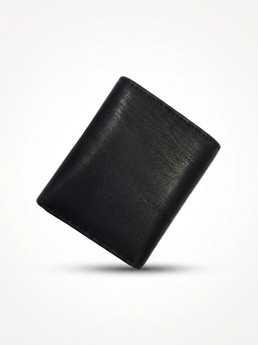 Premium Compact Leather Trifold Wallet – Brown