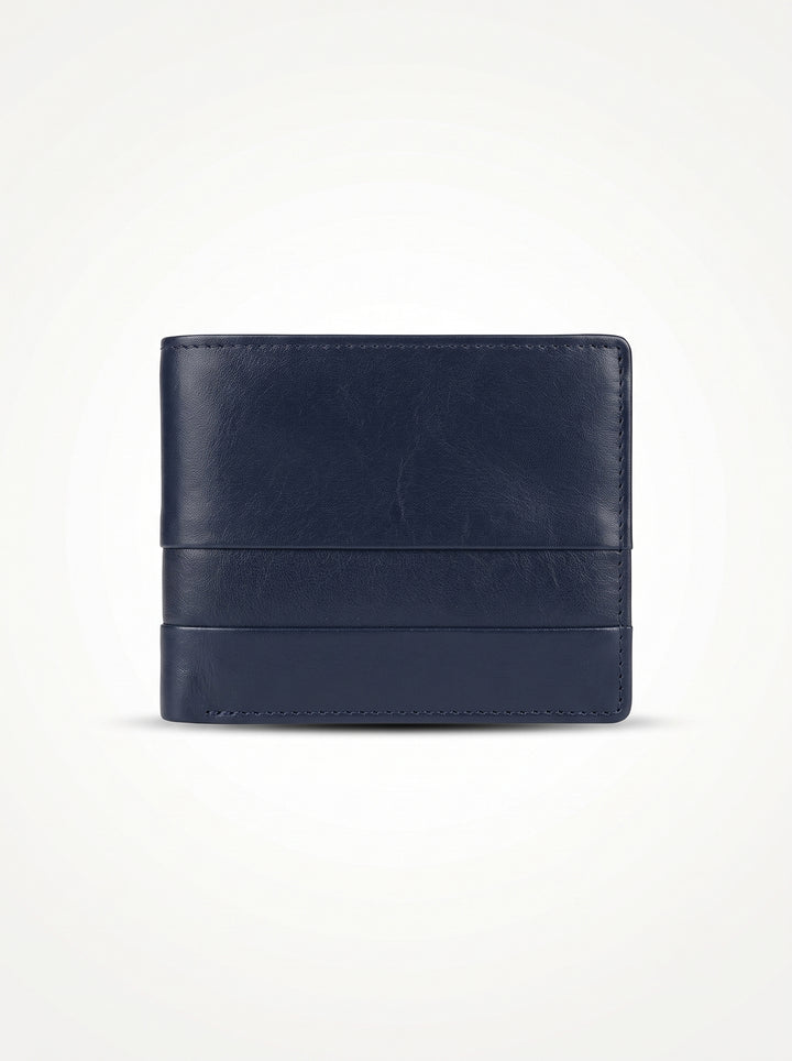 Classic Leather Bi-Fold Wallet with Coin Pouch – Dark Brown