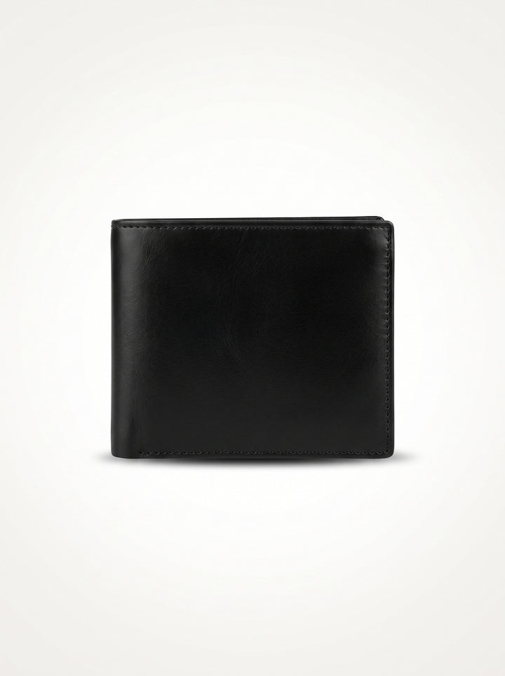 Minimalist 6-Slot Leather Bi-Fold Wallet – Classic Black