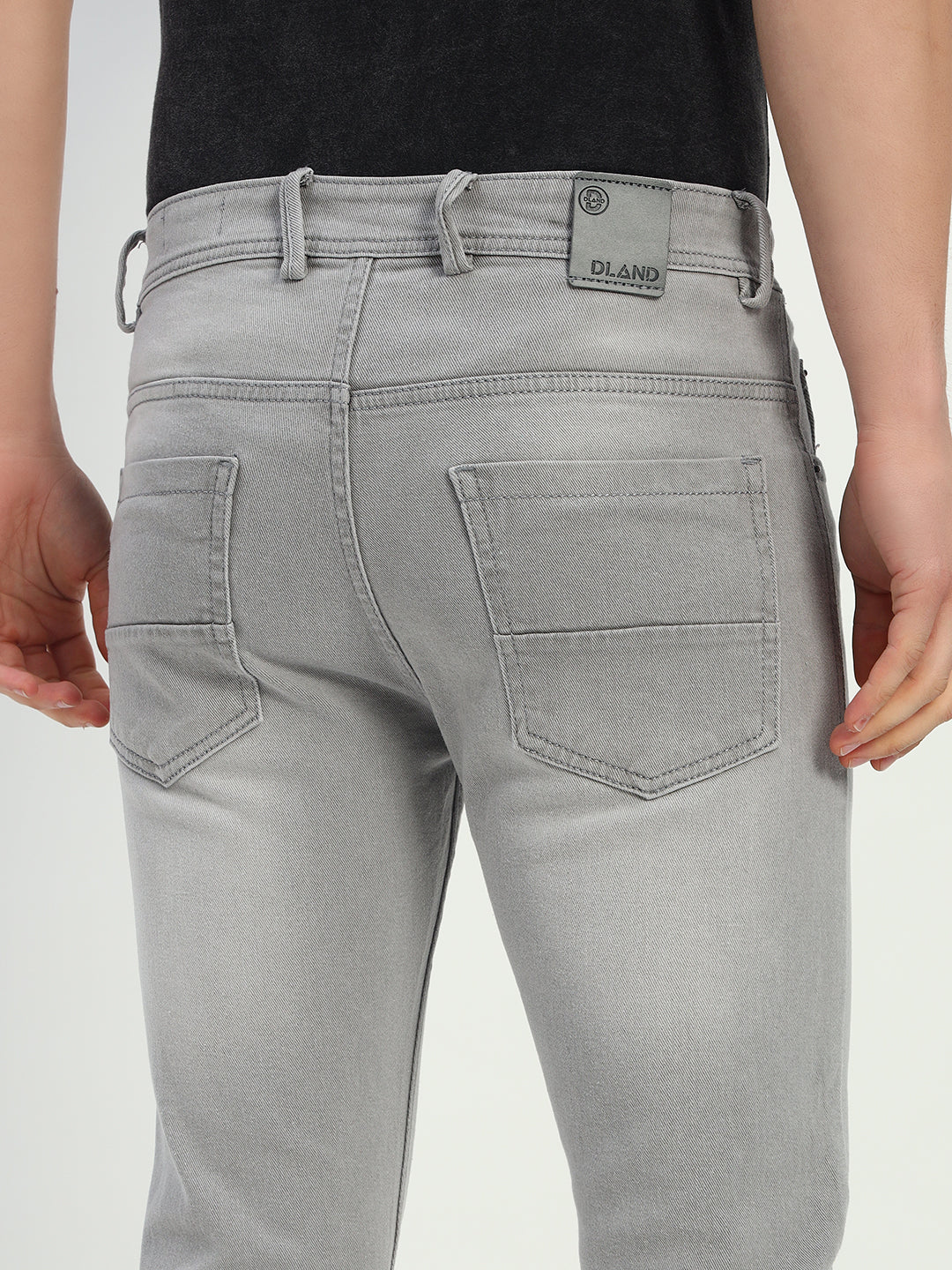 Battle Grey Skinny Denim Jeans For Men