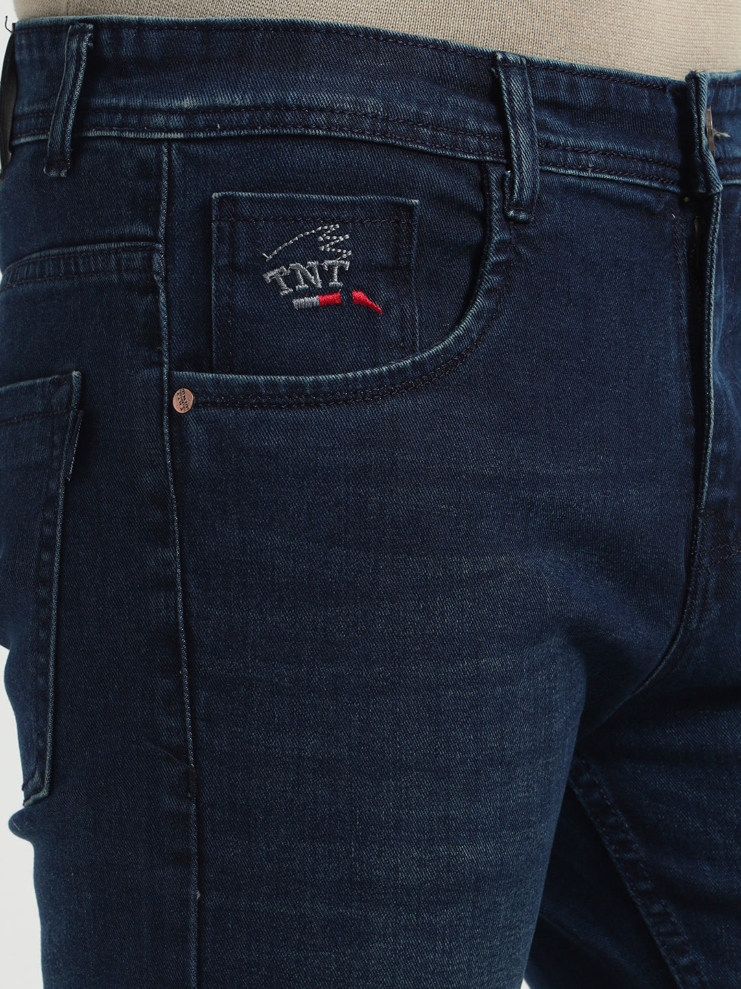 Deep Blue Faded Straight Fit Jeans