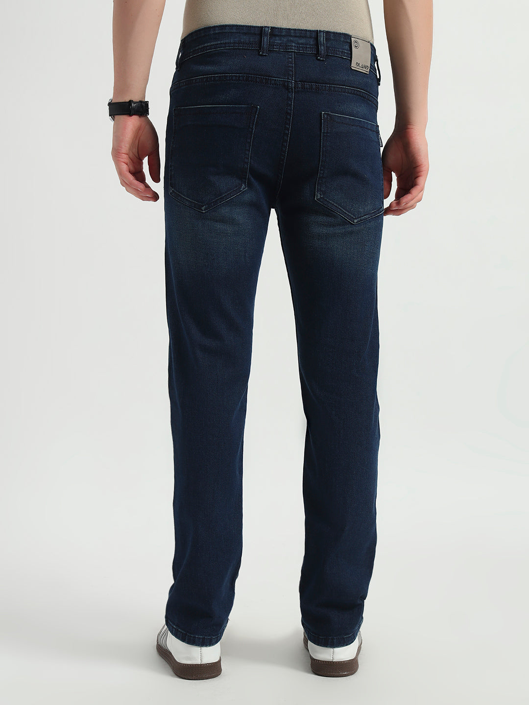 Deep Blue Faded Straight Fit Jeans