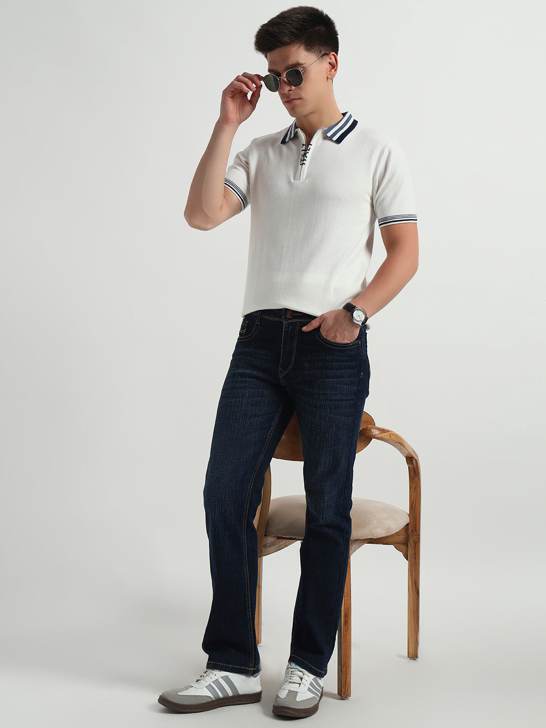 Smoke Blue Straight Fit Jeans