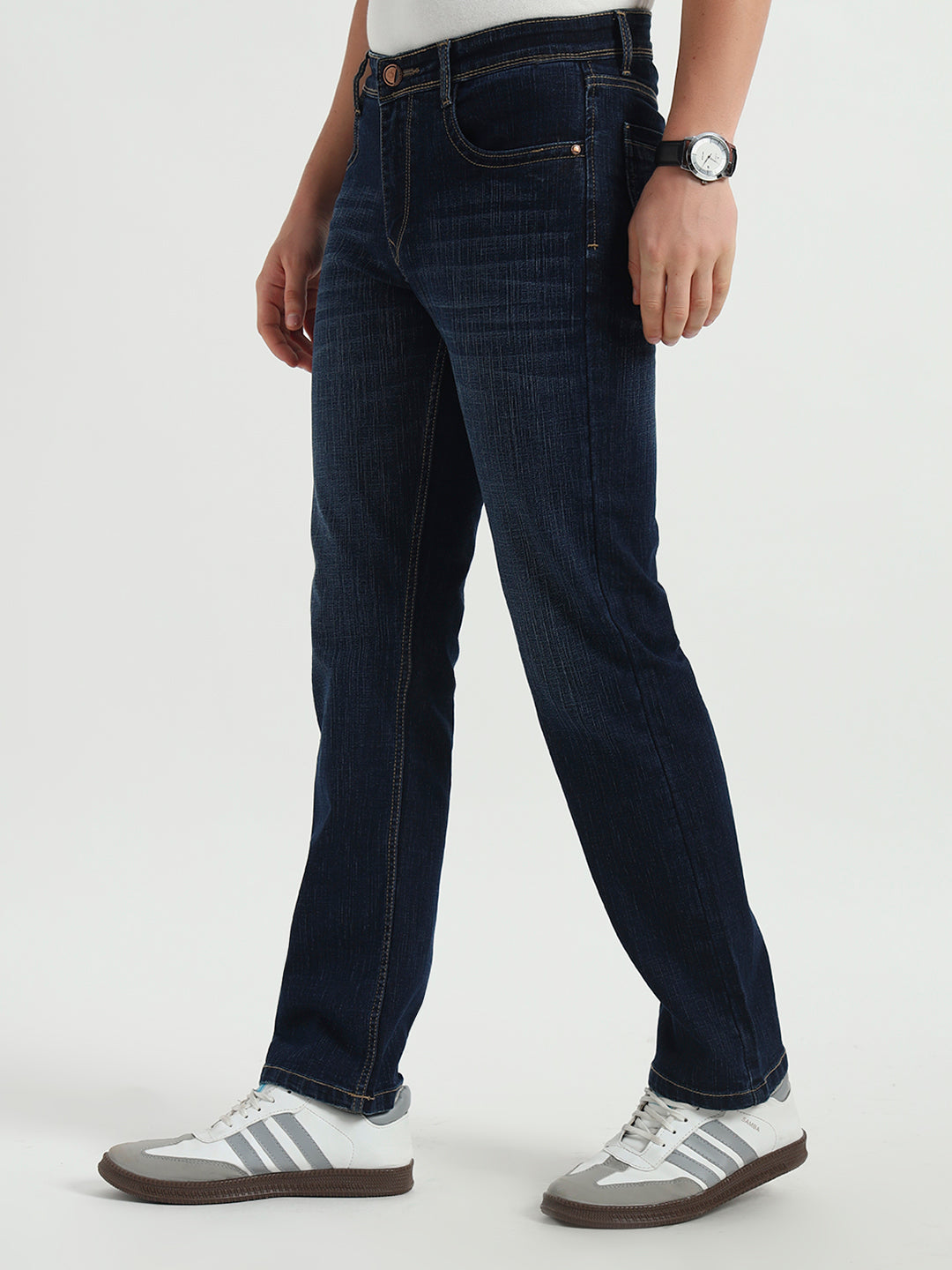 Smoke Blue Straight Fit Jeans