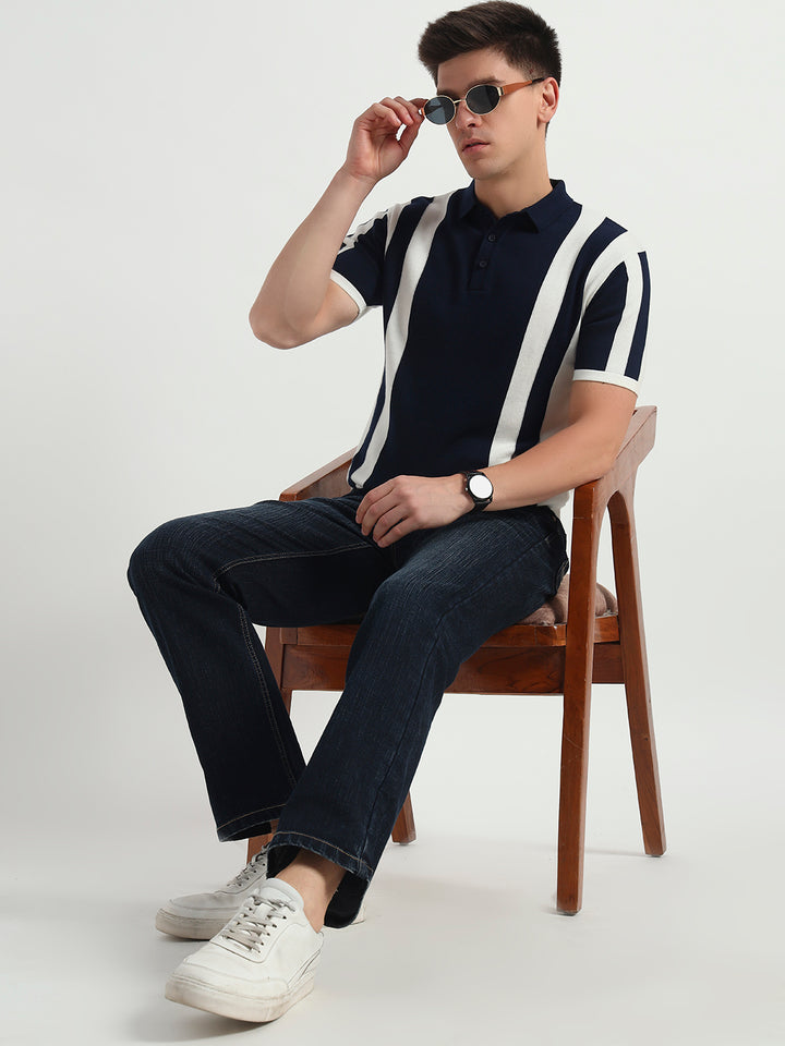 Smoke Dark Blue Straight Fit Jeans