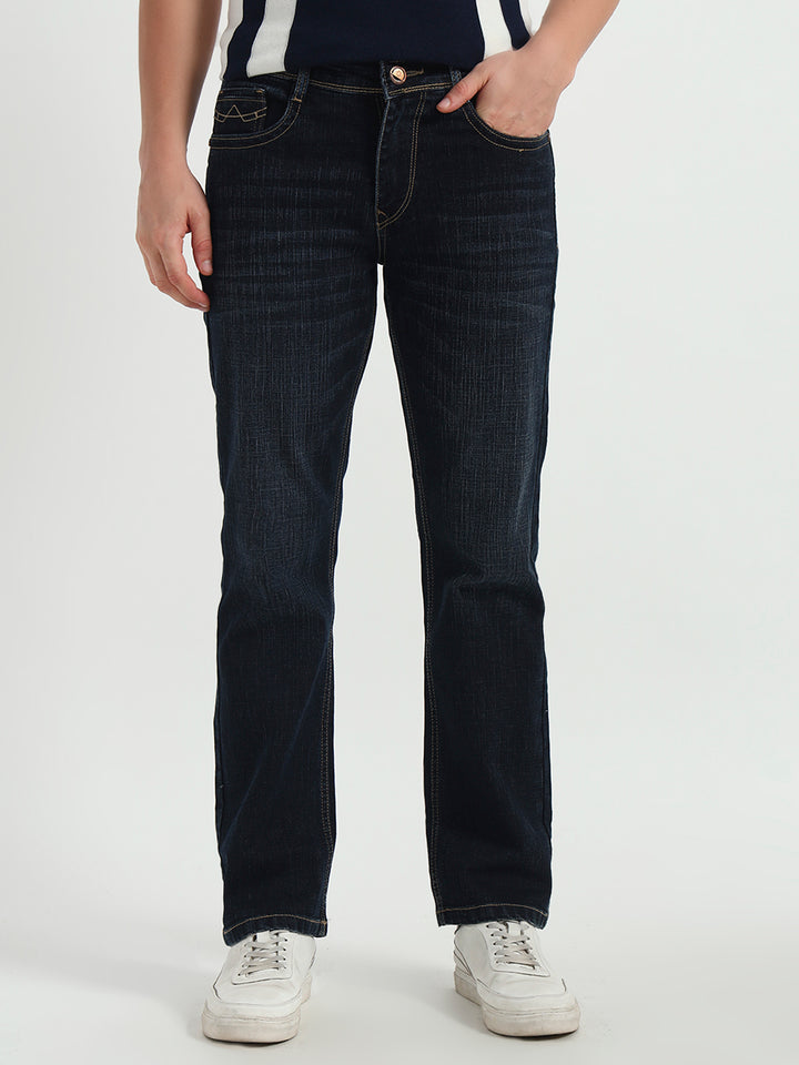 Smoke Dark Blue Straight Fit Jeans