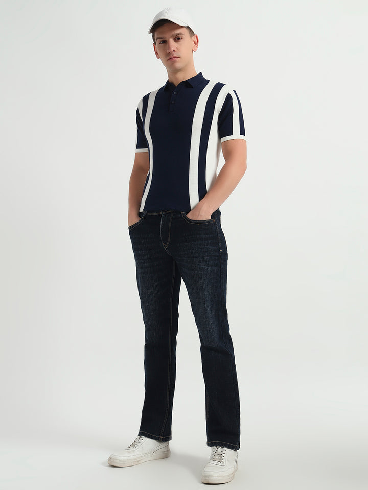 Smoke Dark Blue Straight Fit Jeans