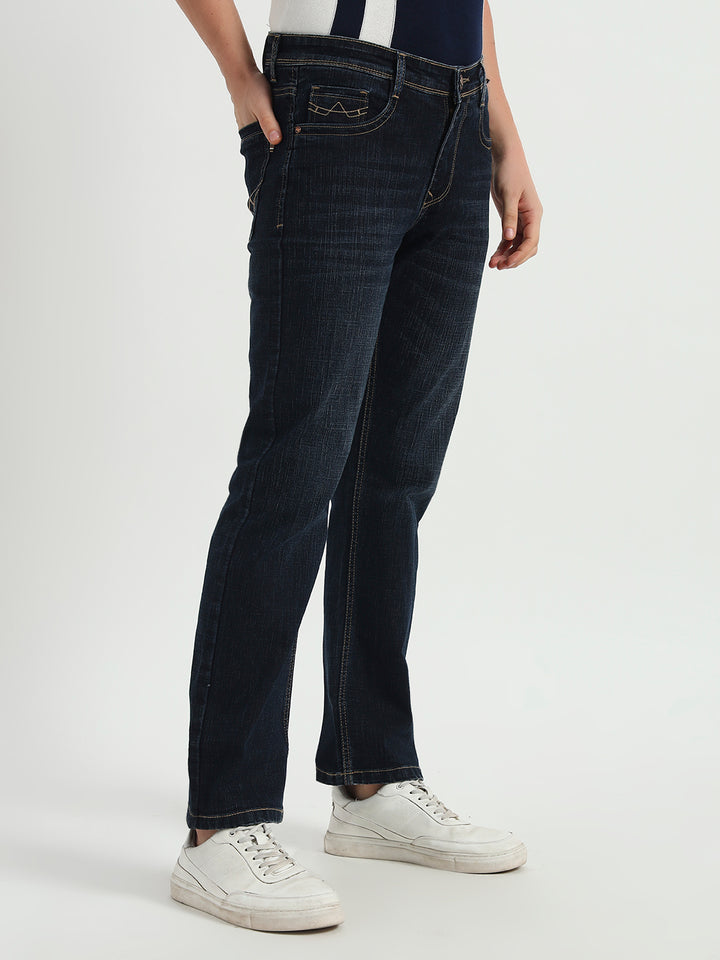 Smoke Dark Blue Straight Fit Jeans