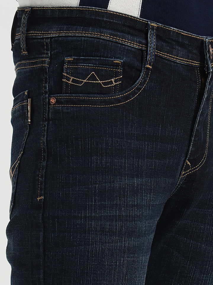 Smoke Dark Blue Straight Fit Jeans