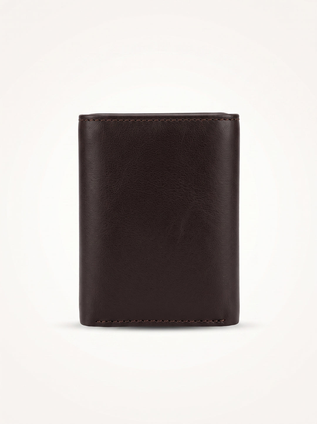 Premium Compact Leather Trifold Wallet – Brown