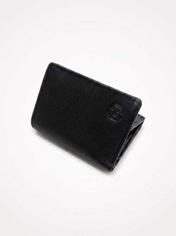 Premium Compact Leather Trifold Wallet – Brown